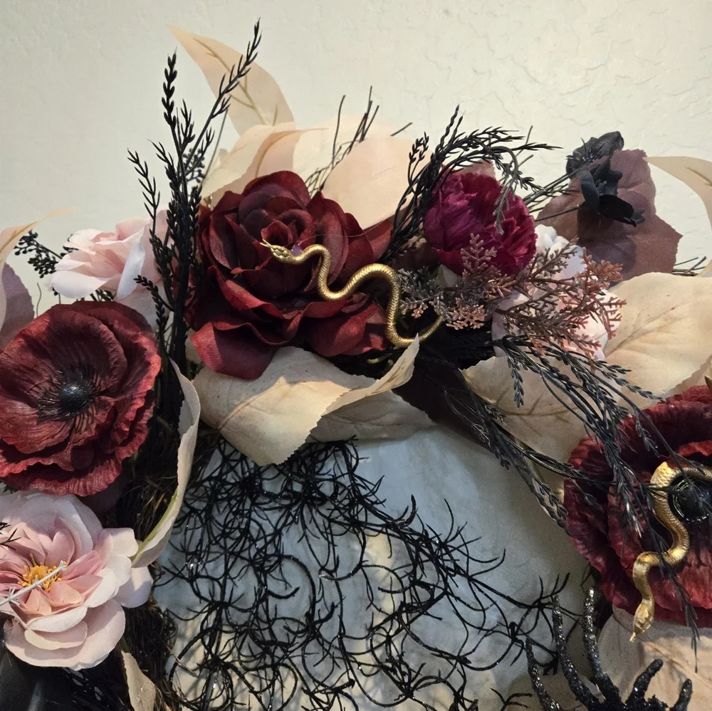 Halloween Wreath by Ashland Skulls Snakes and Spiders With Haunting Beauty